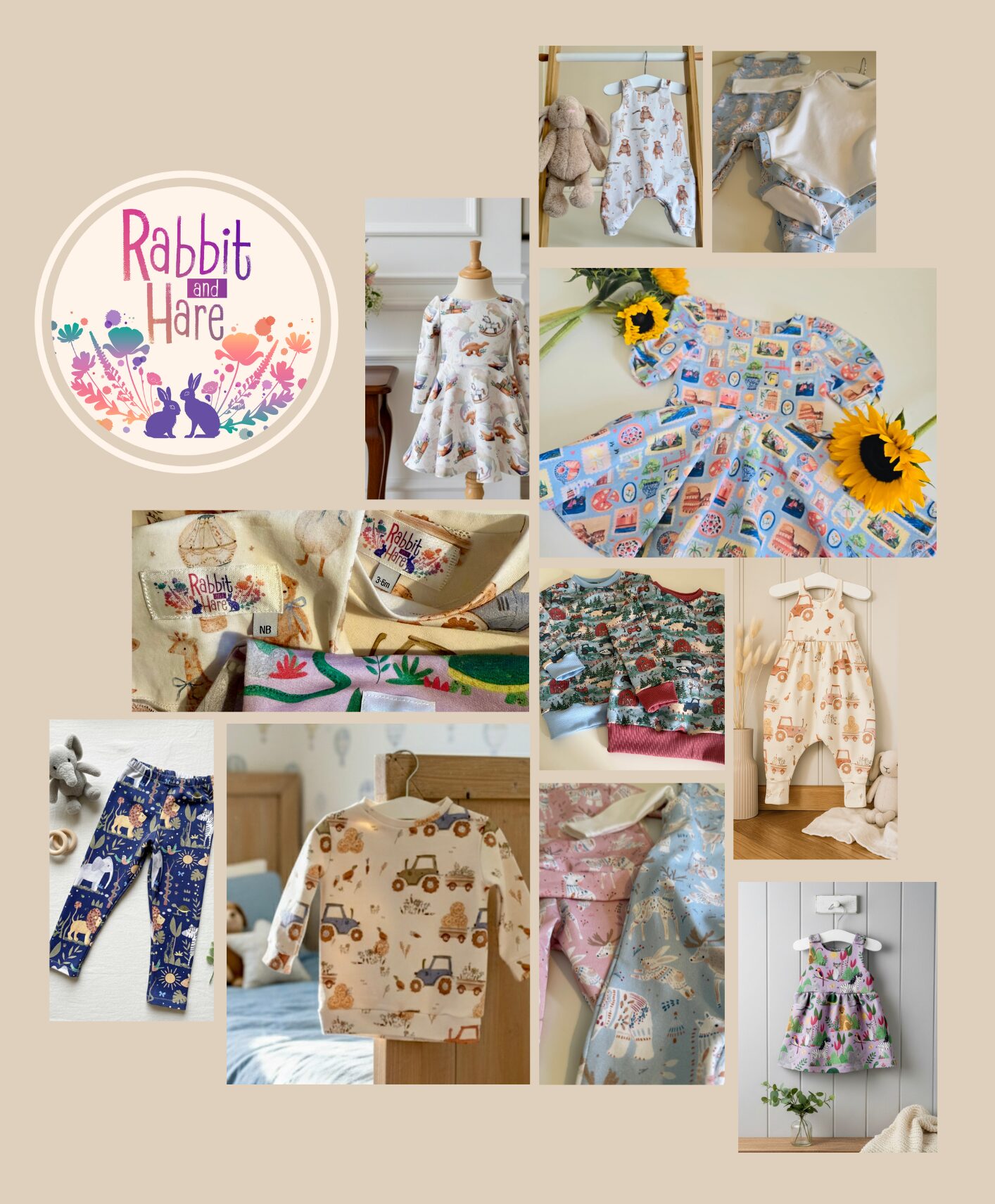 Rabbit and Hare baby clothing brand lookbook cover image