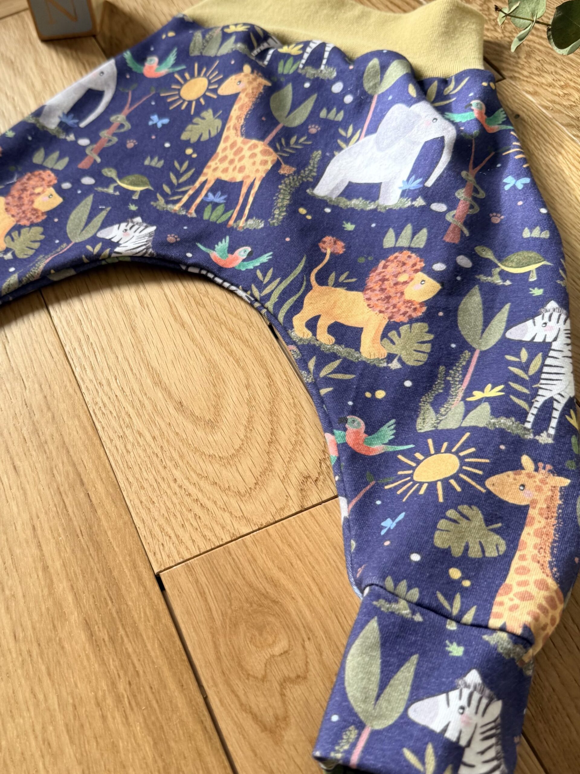 Rabbit & Hare Jungle Collection Harem Trousers - View 2 - Organic baby clothing UK