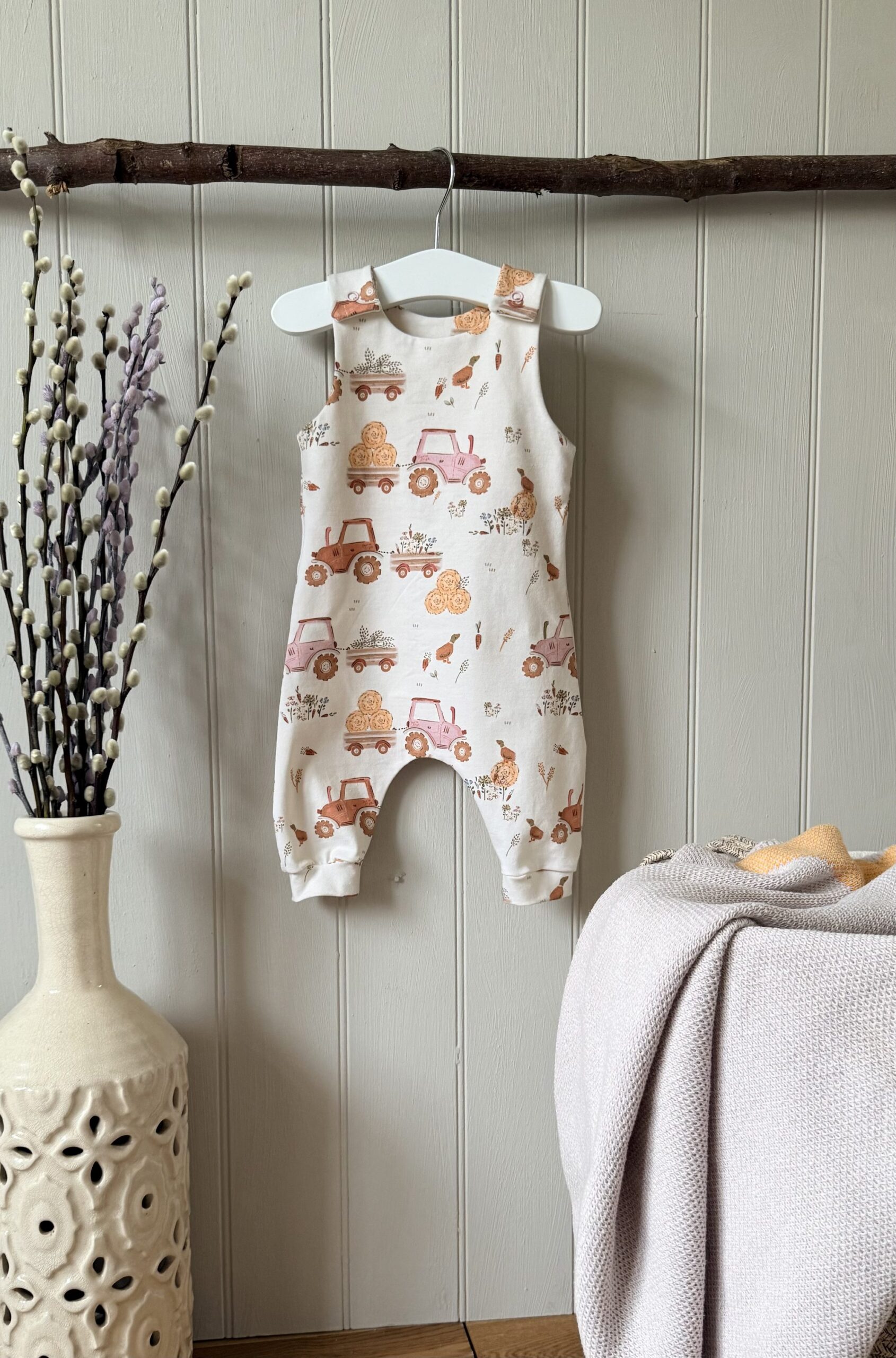 Rabbit & Hare Rolling Harvest Collection Classic Romper - Organic baby clothing UK