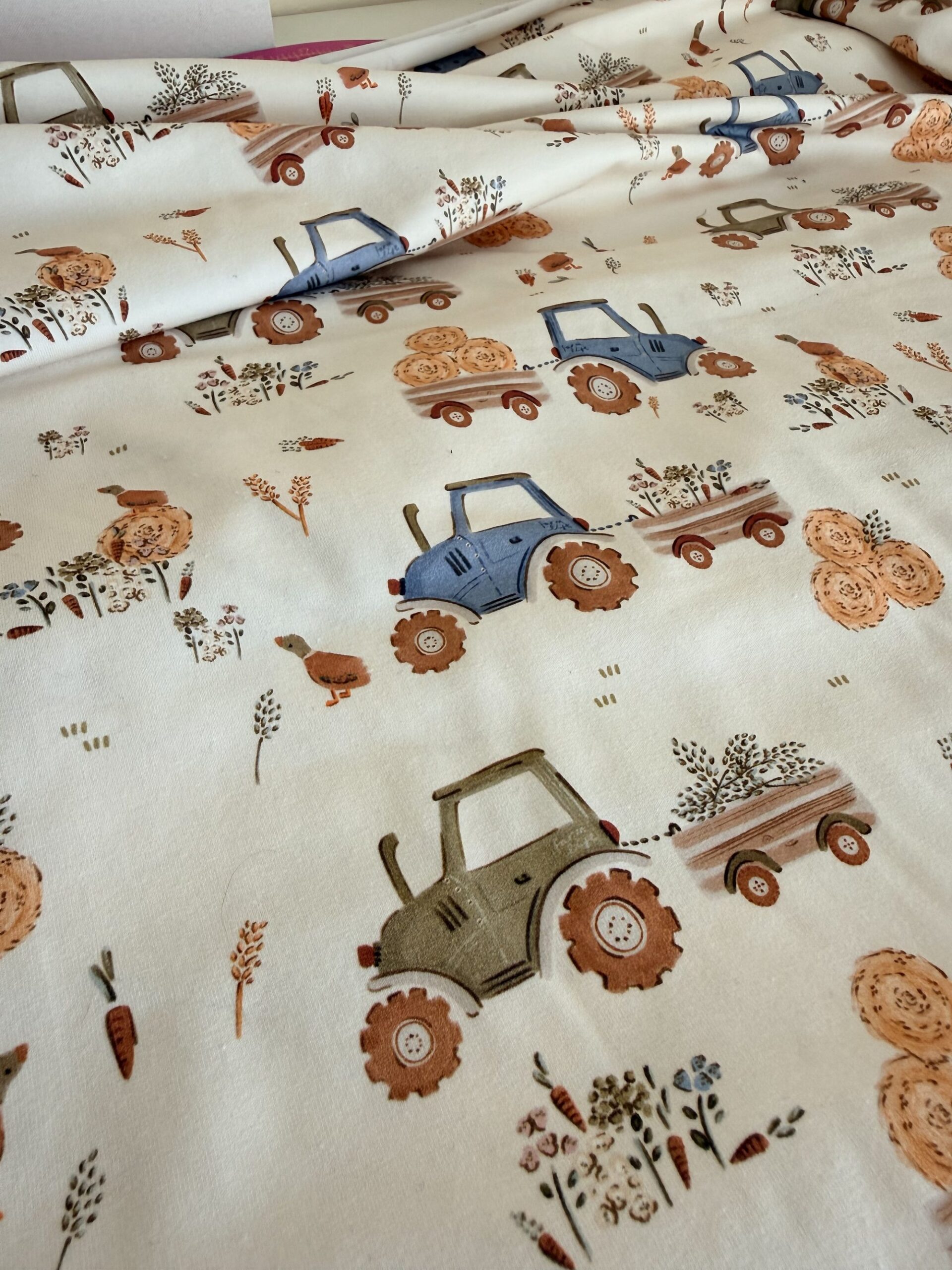 Rabbit & Hare Rolling Harvest Collection Classic Romper in Sky Blue - Organic baby clothing UK