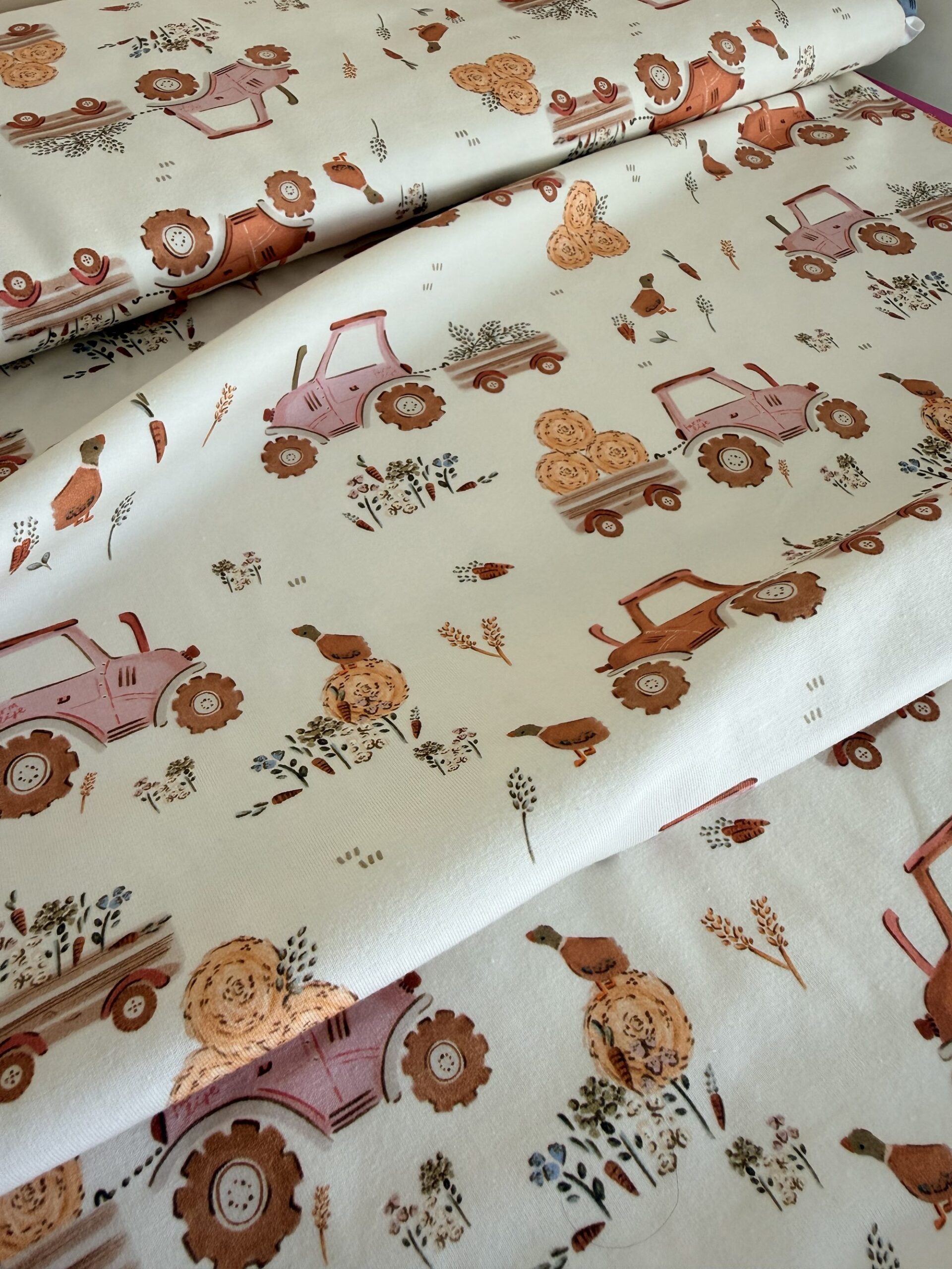 Rabbit & Hare Rolling Harvest Collection in Blush Pink - Gentle organic baby clothing UK