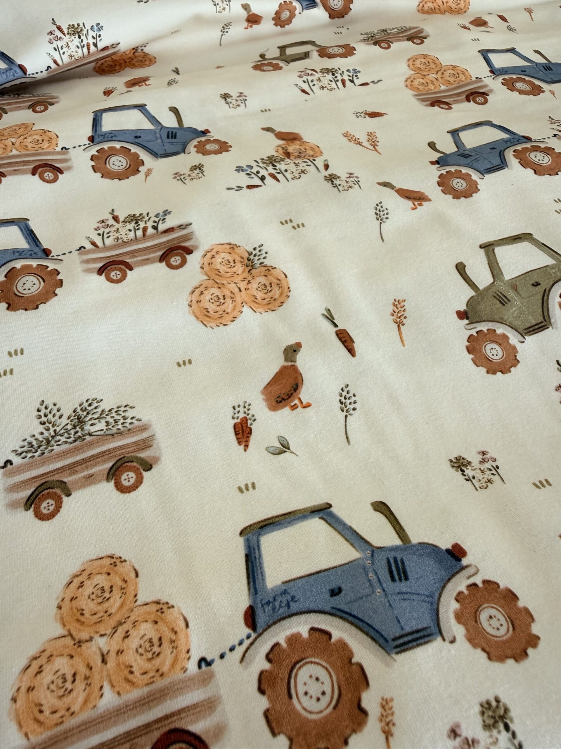 Rabbit & Hare Rolling Harvest Collection in Sky Blue - Gentle organic baby clothing UK